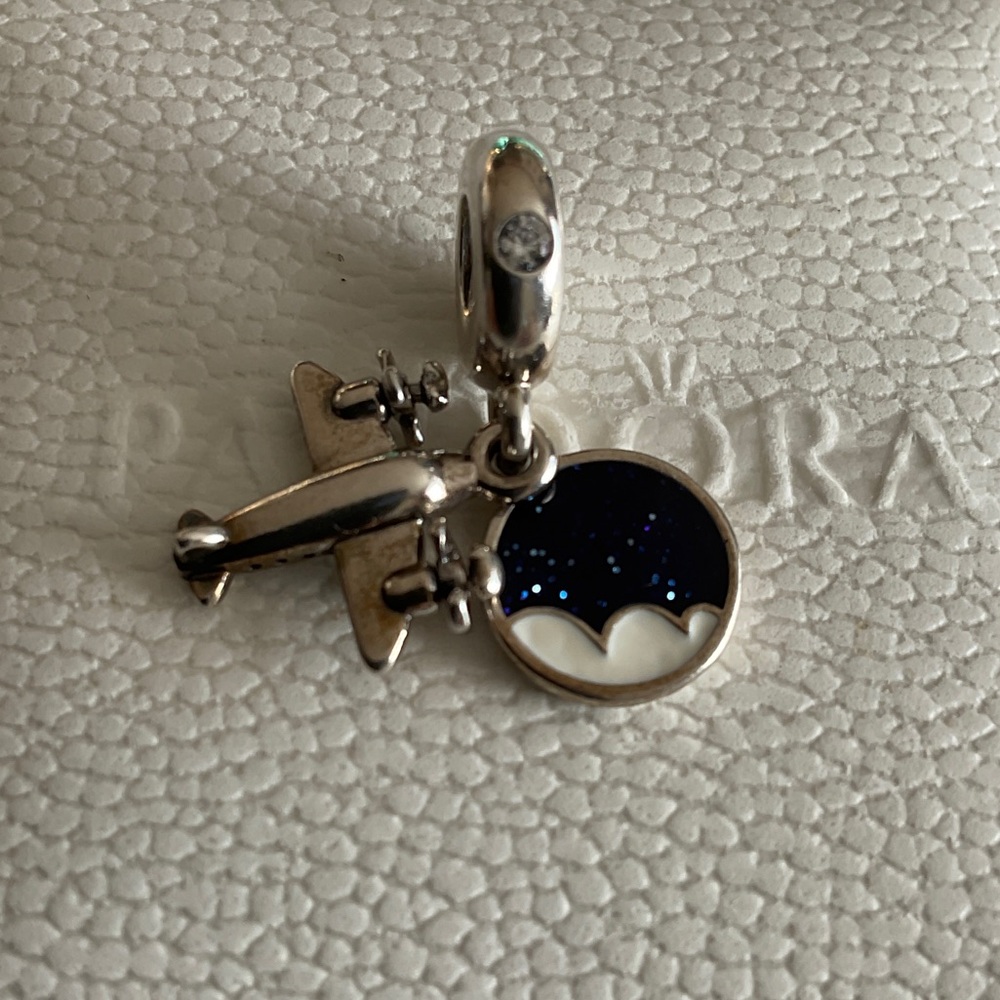 Pandora Silver and Blue Charm Bracelet